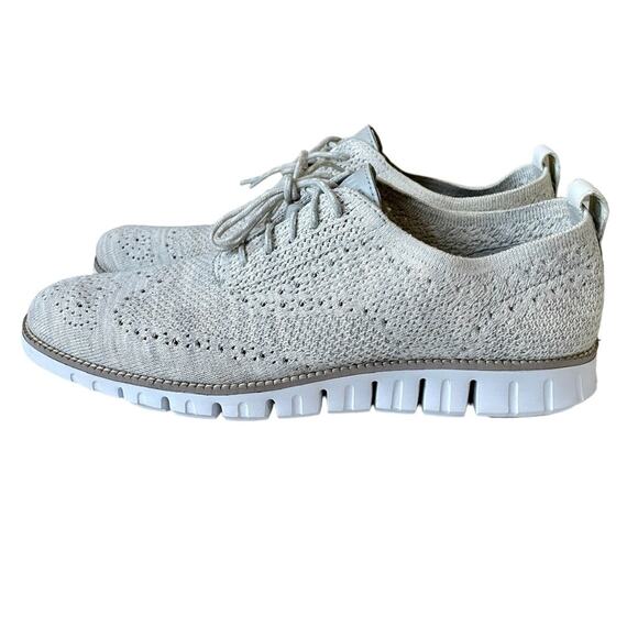 Cole Haan ZeroGrand Stitchlite Oxford Lace Up Shoes Grey Knit 12 - Picture 5 of 11